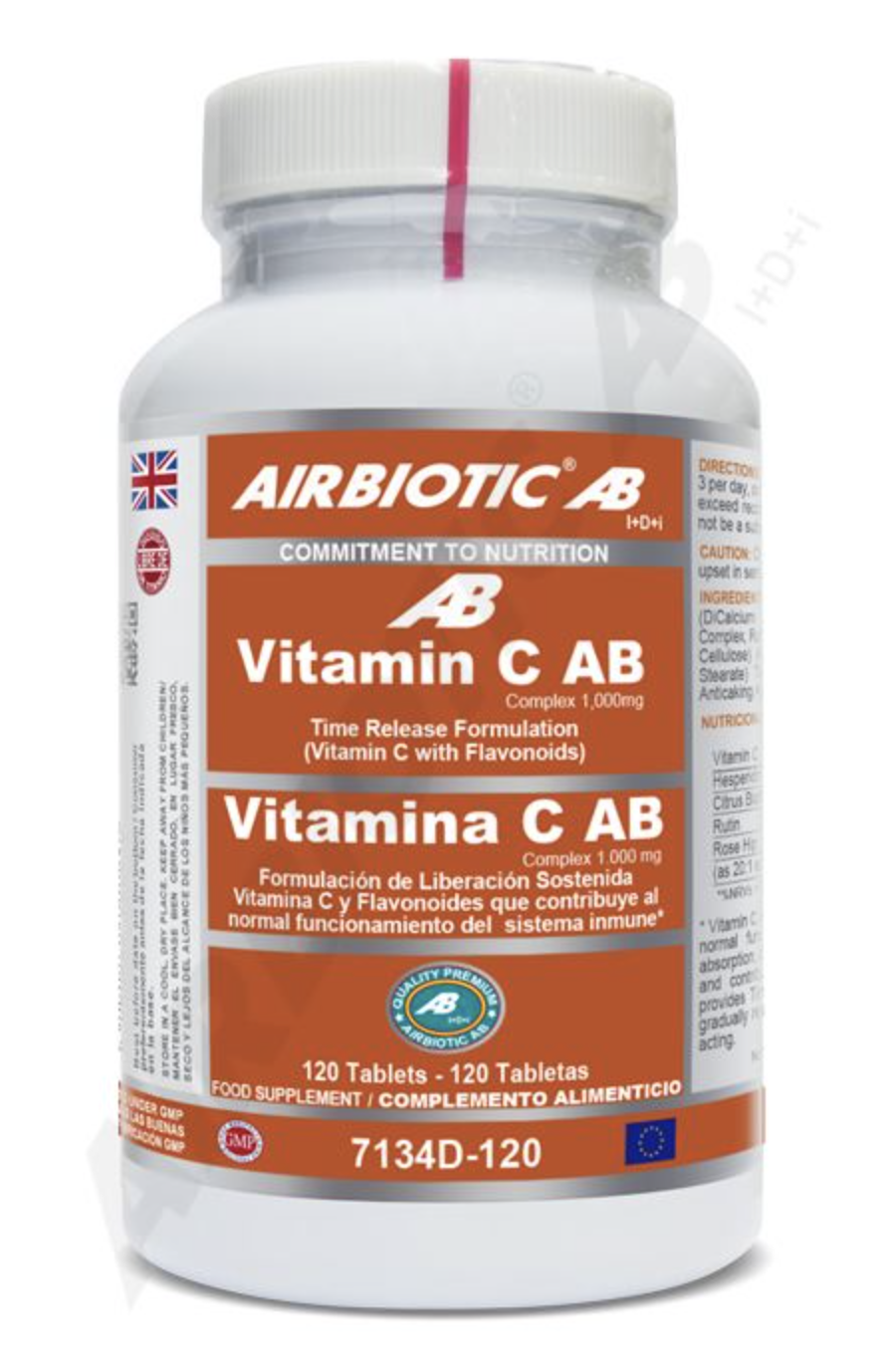Vitamina C AB Complex 1.000 mg · Airbiotic · 120 comprimidos