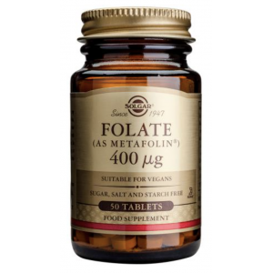 Folato (Metafolin®) 400 mcg · Solgar · 50 comprimidos