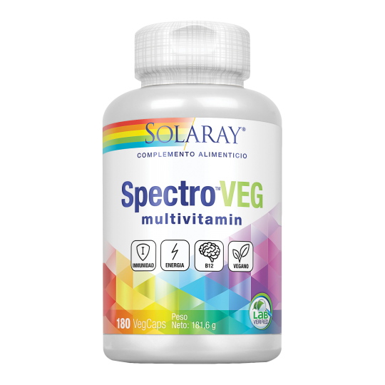 Vegetarian Spectro Multi-Vita-Min · Solaray · 180 cápsulas