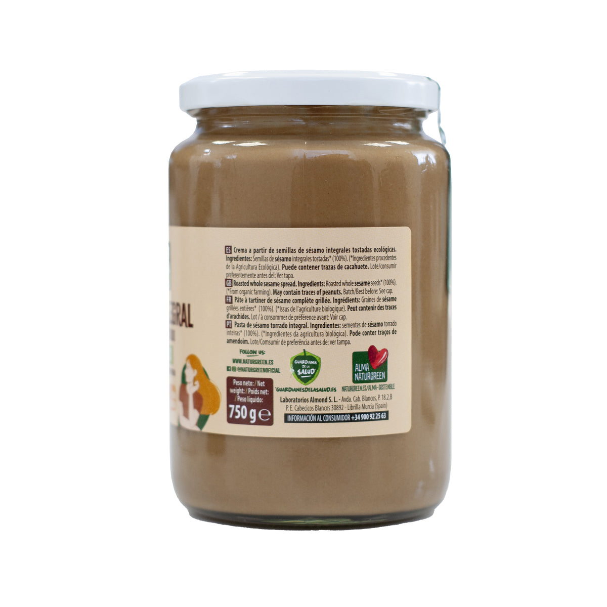 Crema de Tahini Tostado · Naturgreen · 750 gramos