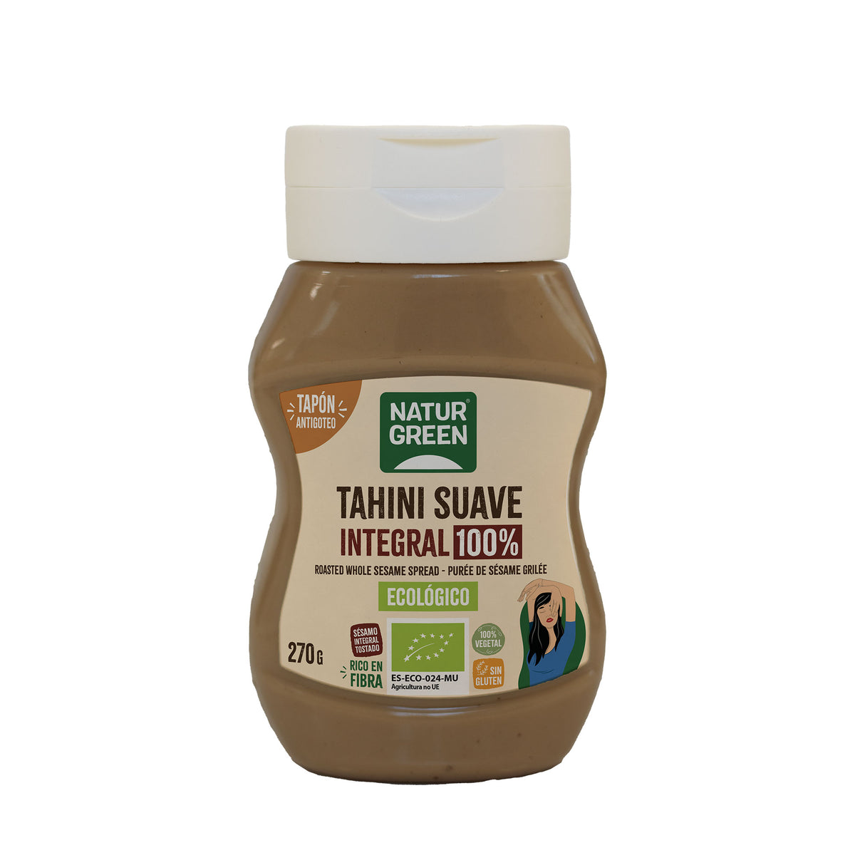 Tahini Suave Integral 100% · Naturgreen · 270 gramos