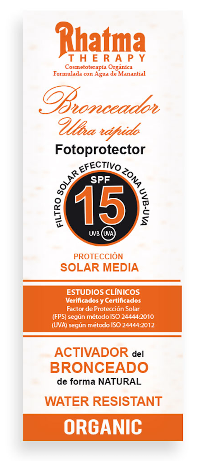 Bronceador Ultra-Rápido SPF 15 · Rhatma · 200 ml