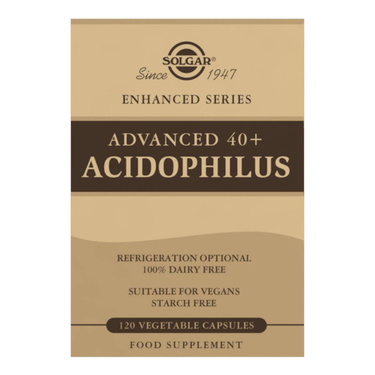 40 Plus Acidophilus Avanzado · Solgar · 120 cápsulas