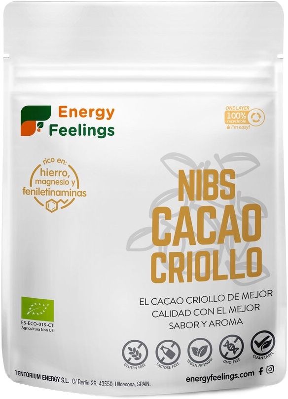 Cacao Criollo Nibs · Energy Feelings · 200 gramos
