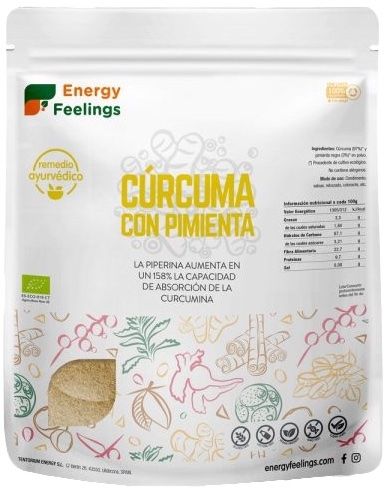 Cúrcuma con Pimienta en Polvo · Energy Feelings · 1 kg