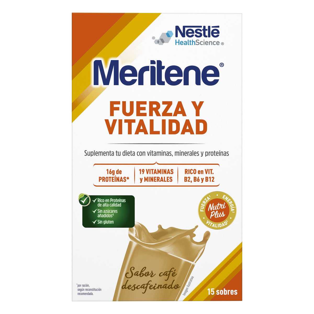 Meritene Fuerza y Vitalidad Batido Café Descafeinado · Nestlé · 15 sobres