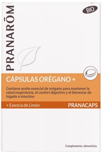 Cápsulas Orégono+ · Pranarom · 30 perlas