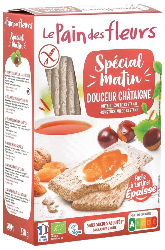 Tostadas Crujientes Ecológicas de Castaña Special Matin · Le Pain des Fleurs · 230 gramos