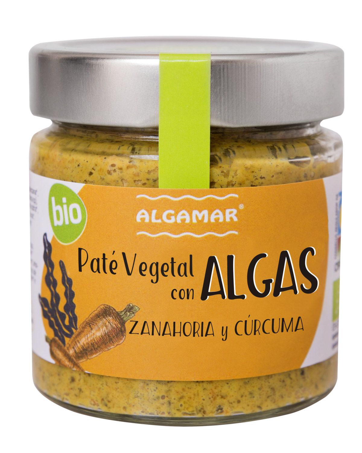 Paté Vegetal con Algas, Zanahoria y Cúrcuma · Algamar · 180 gramos