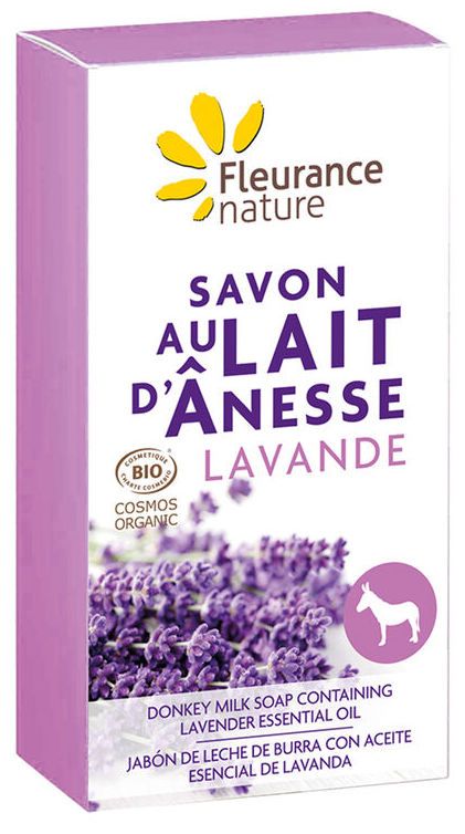 Jabón de Leche de Burra con Aceite Esencial de Lavanda · Fleurance Nature · 100 gramos