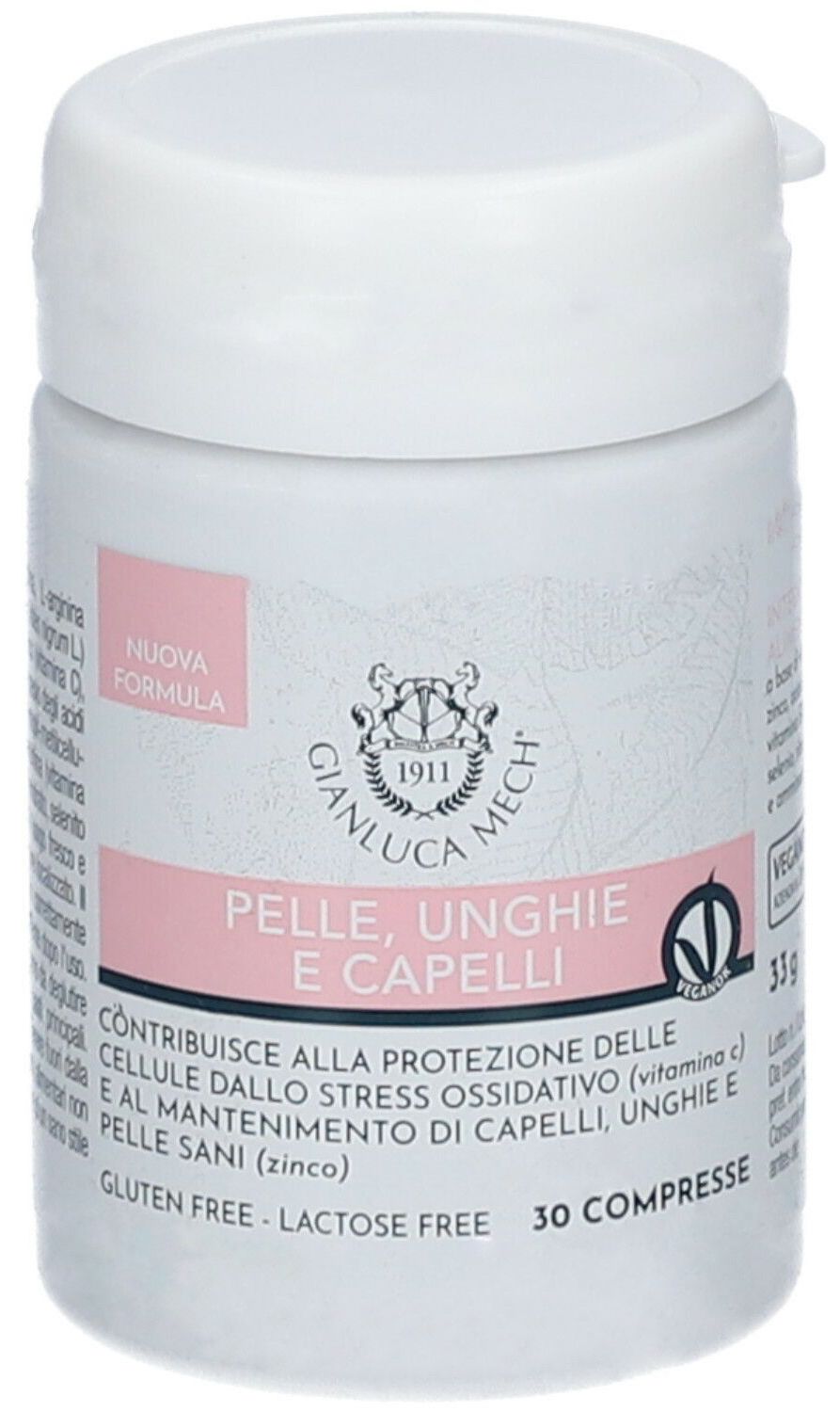 Cabello, Piel y Uñas · Gianluca Mech · 30 comprimidos