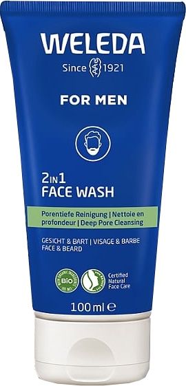 Gel Limpiador 2 en 1 Rostro & Barba para Hombre · Weleda · 100 ml