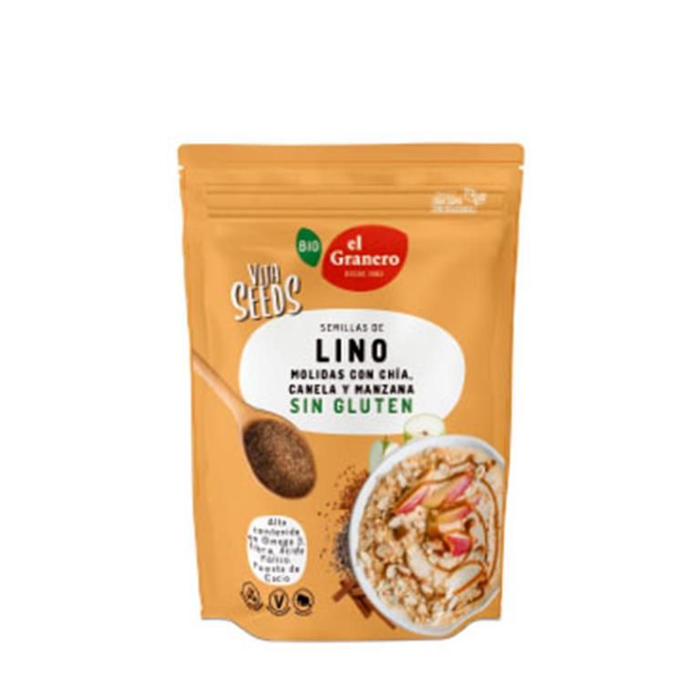 Vitaseeds Semillas de Lino Molidas con Chía, Manzana y Canela · El Granero Integral · 200 gramos