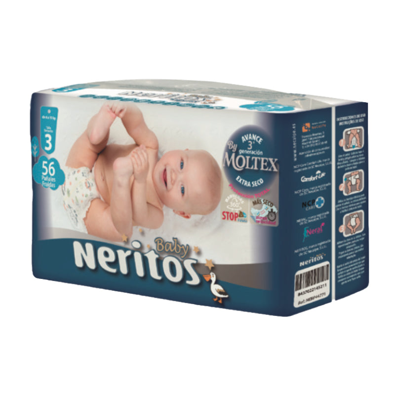 Pañales Neritos By Moltex Talla 3 · Baby Neritos · 56 unidades