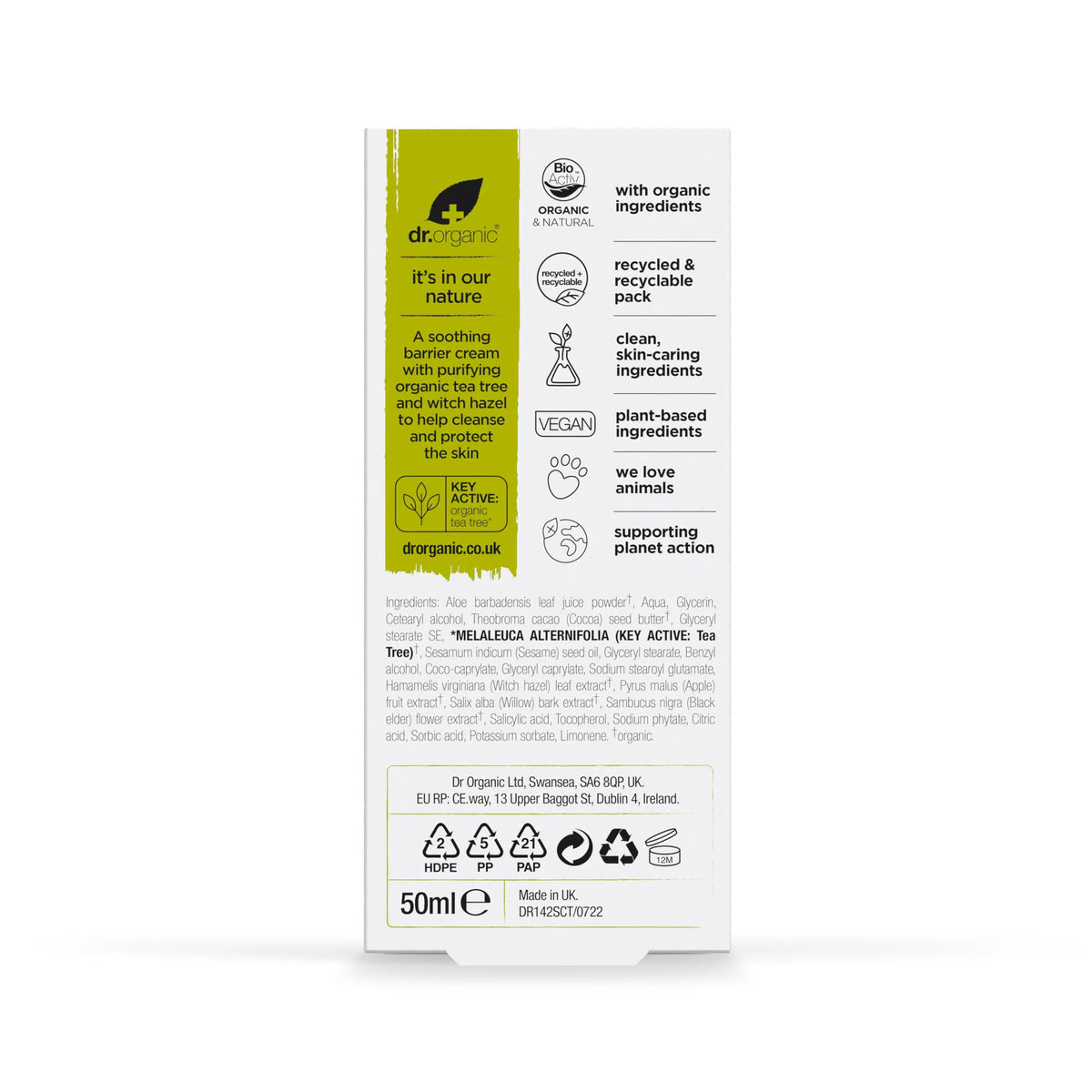 Crema Antiseptica Arbol de Te · Dr Organic · 50 ml