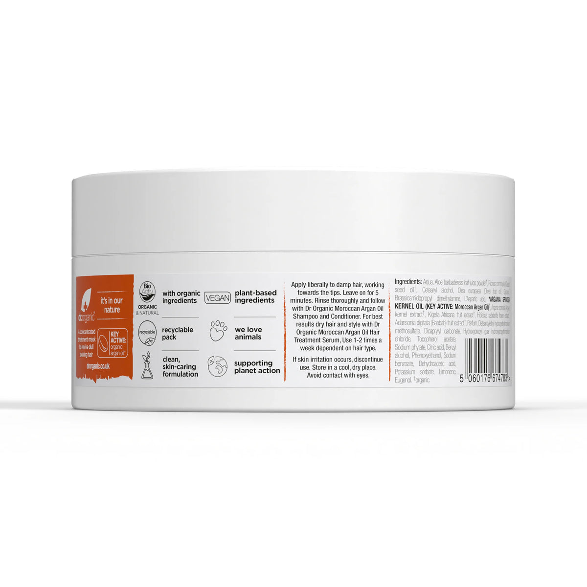Acondicionador Tratamiento Restaurador Aceite de Argan · Dr Organic · 200 ml