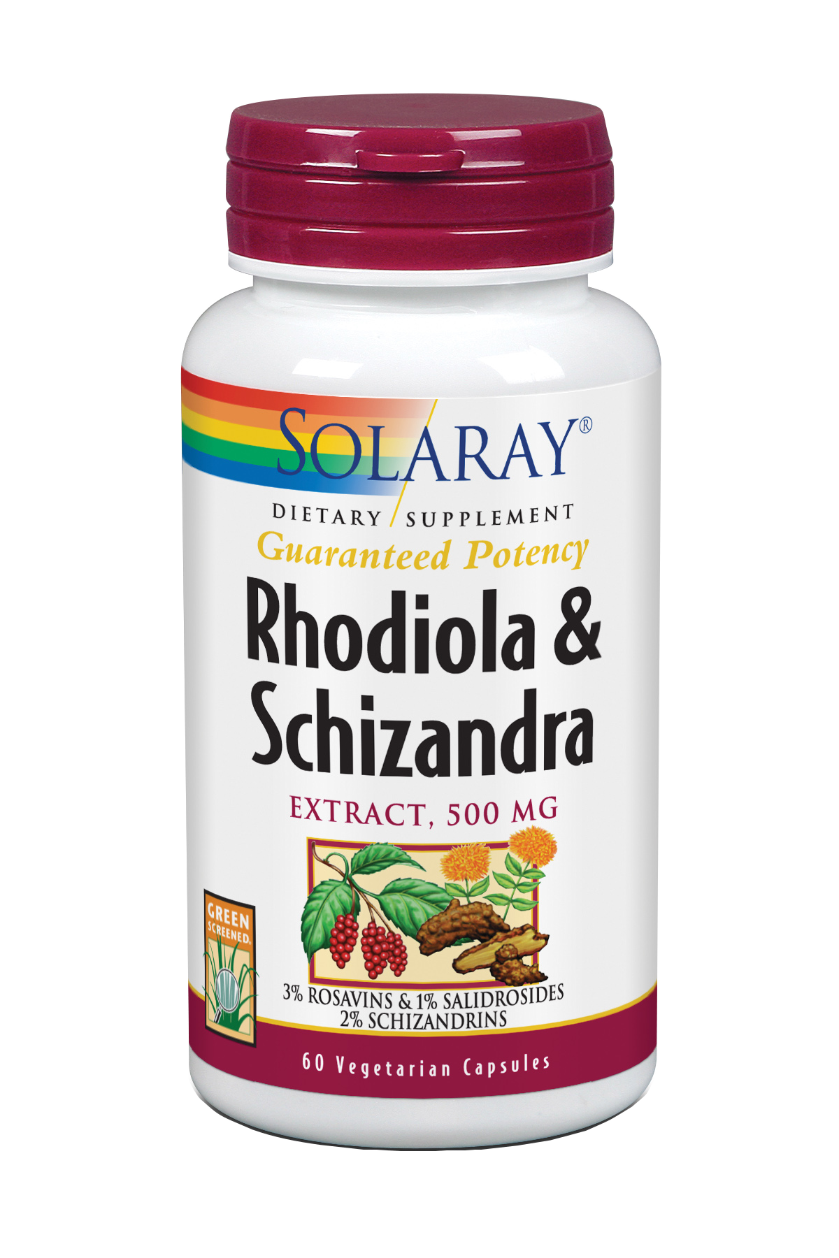 Rhodiola & Schizandra · Solaray · 60 cápsulas