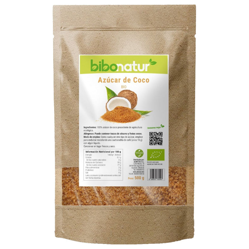 Azúcar de Coco Bio · Bibonatur · 500 gramos