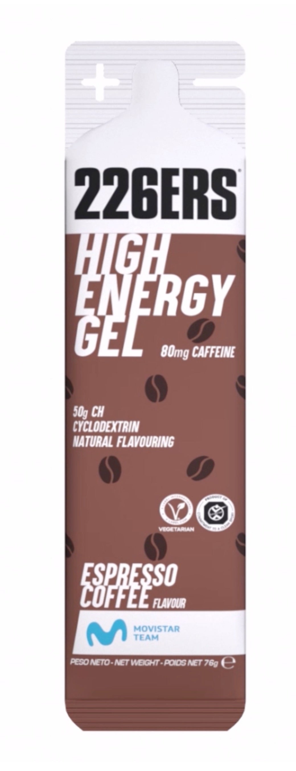 High Energy Gel + CAFF: Sabor Café Expreso · 226ERS · 76 gramos