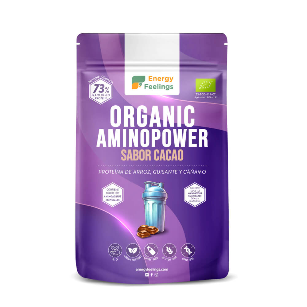 Organic AminoPower Eco 73% - Sabor Cacao · Energy Feelings · 500 gramos