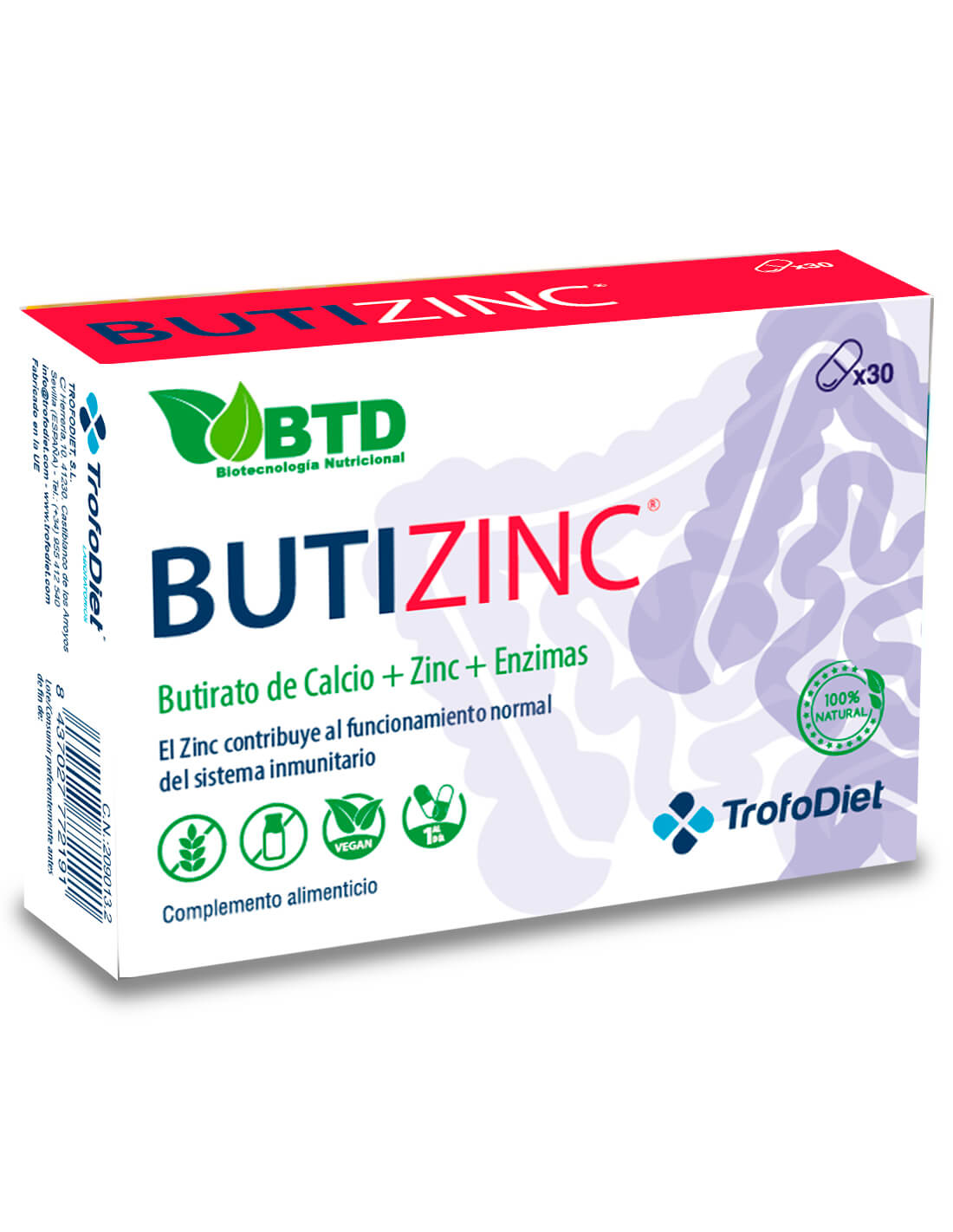 Butizinc · TrofoDiet · 30 cápsulas
