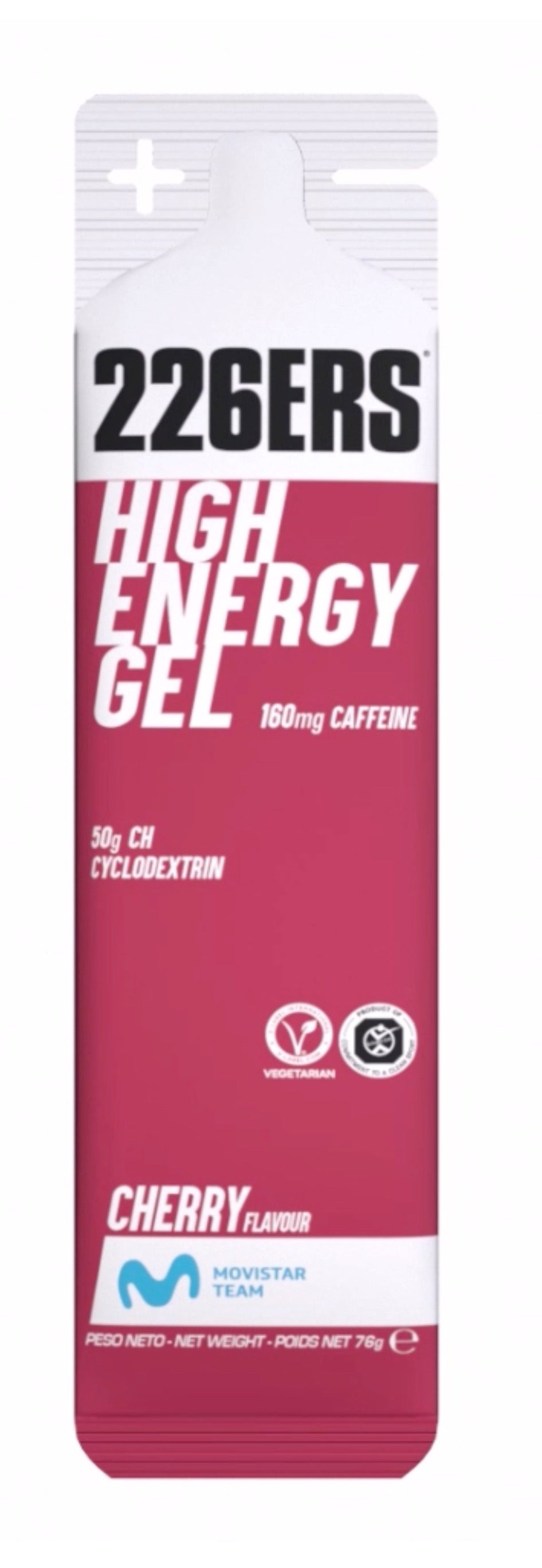 High Energy Gel + CAFF: Sabor Cereza · 226ERS · 76 gramos
