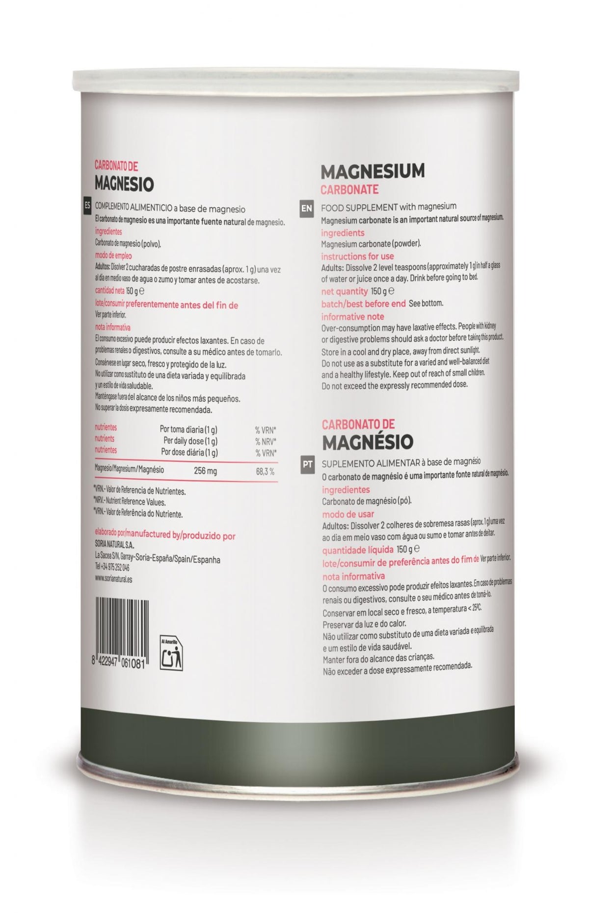 Carbonato de Magnesio · Soria Natural · 150 gramos - 2