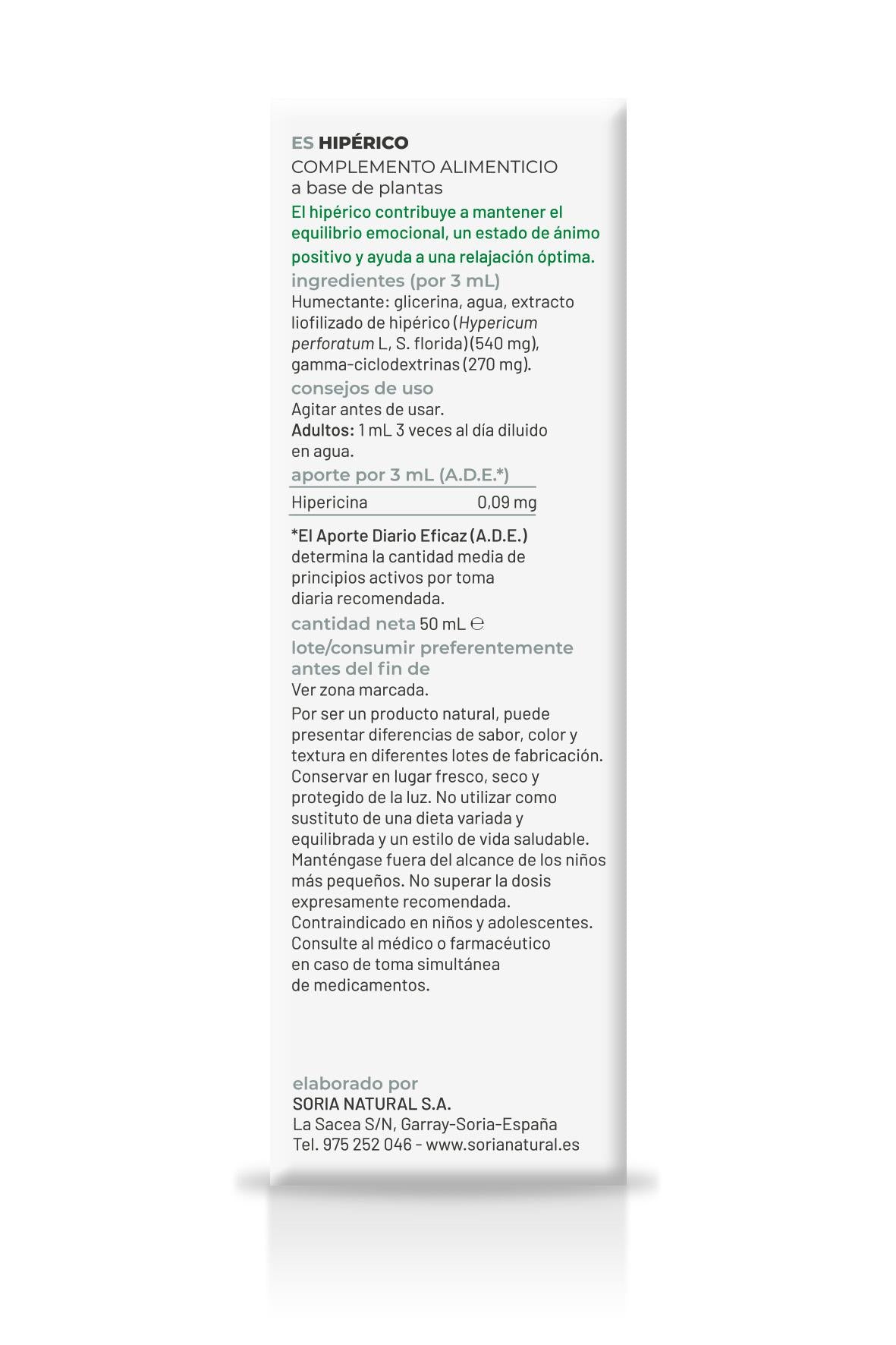 Extracto de Hipérico XXI · Soria Natural · 50 ml - 5