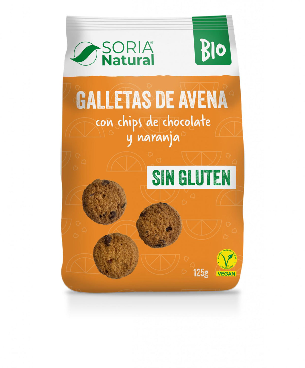 Galletas de Avena con Chips de Chocolate y Naranja BIO · Soria Natural · 125 g - 1