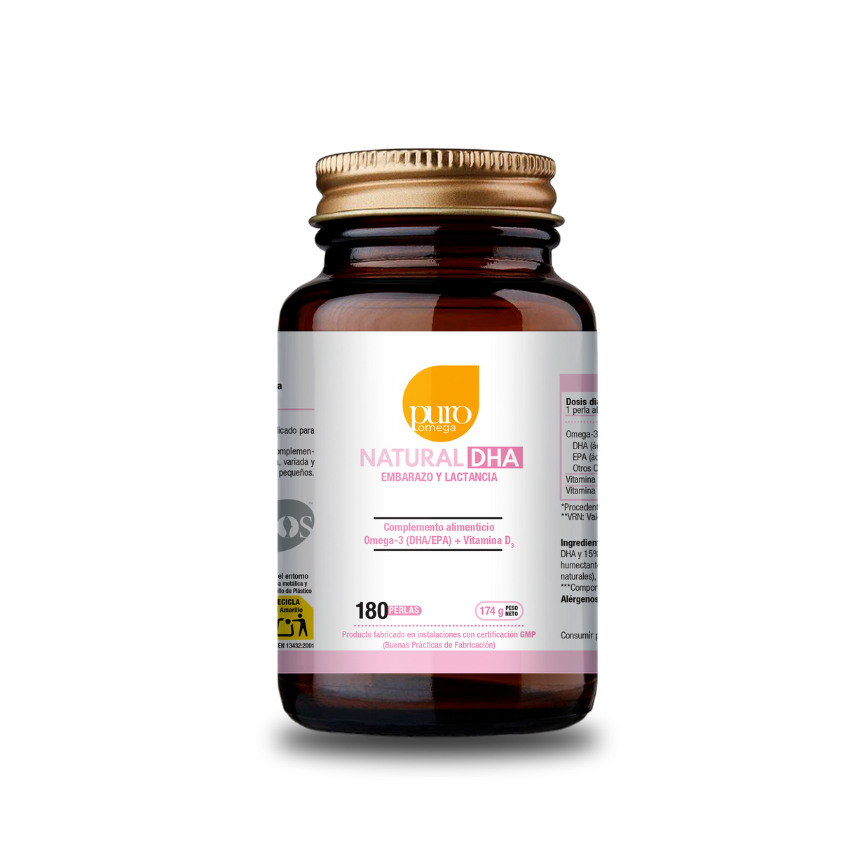 Natural DHA - Embarazo y lactancia · Puro Omega · 180 perlas