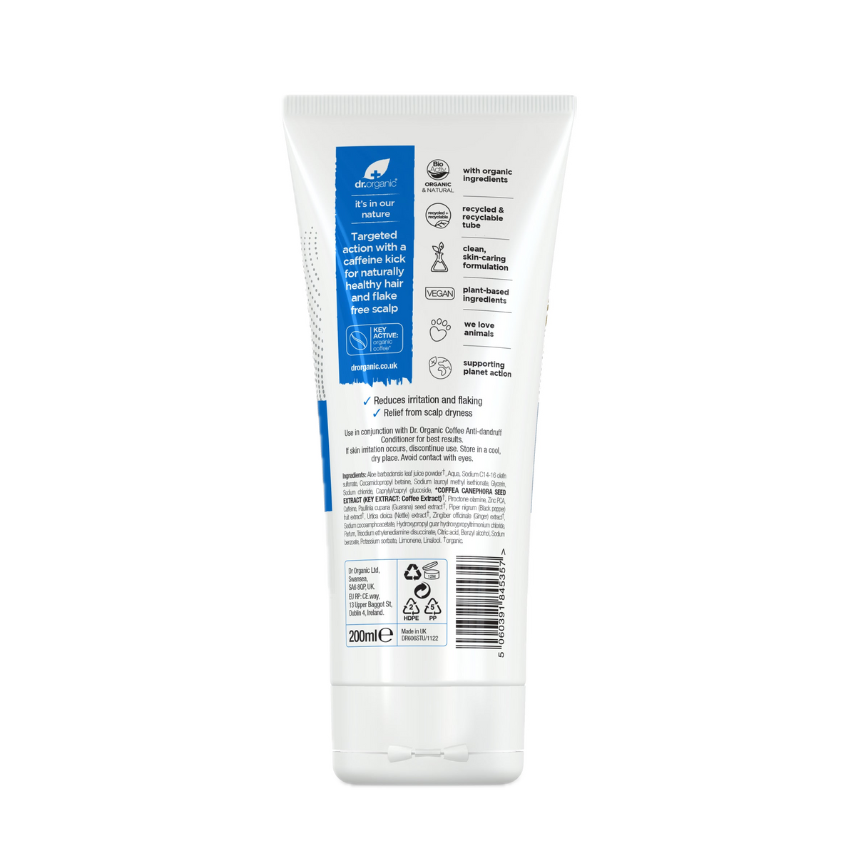 Champú Anticaspa de Café · Dr Organic · 200 ml