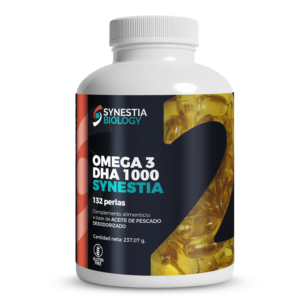 Omega 3 DHA 1000 · Synestia Biology · 132 perlas
