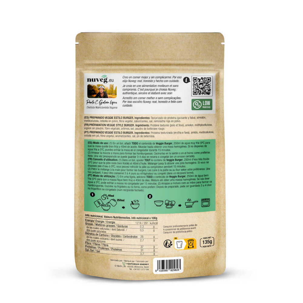 Veggie Burger Eco · Nuveg · 135 gramos
