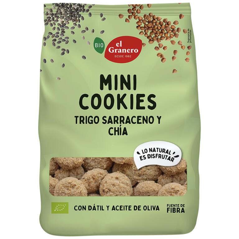 Mini Cookies Chía Bio · El Granero Integral · 130 gramos