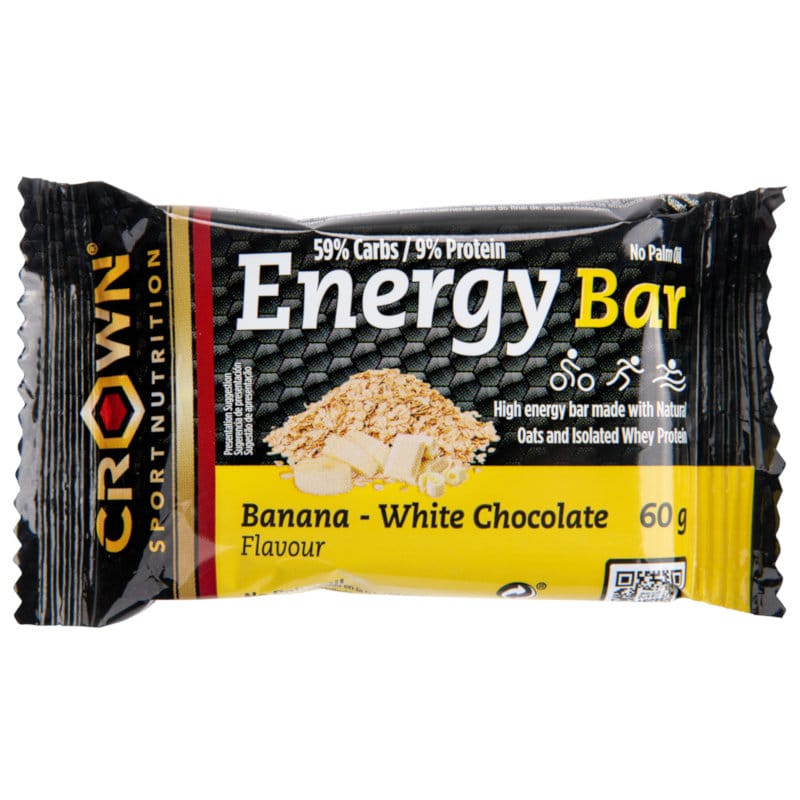Energy Bar: Sabor Banana Chocolate Blanco · Crown Sport Nutrition · 60 gramos