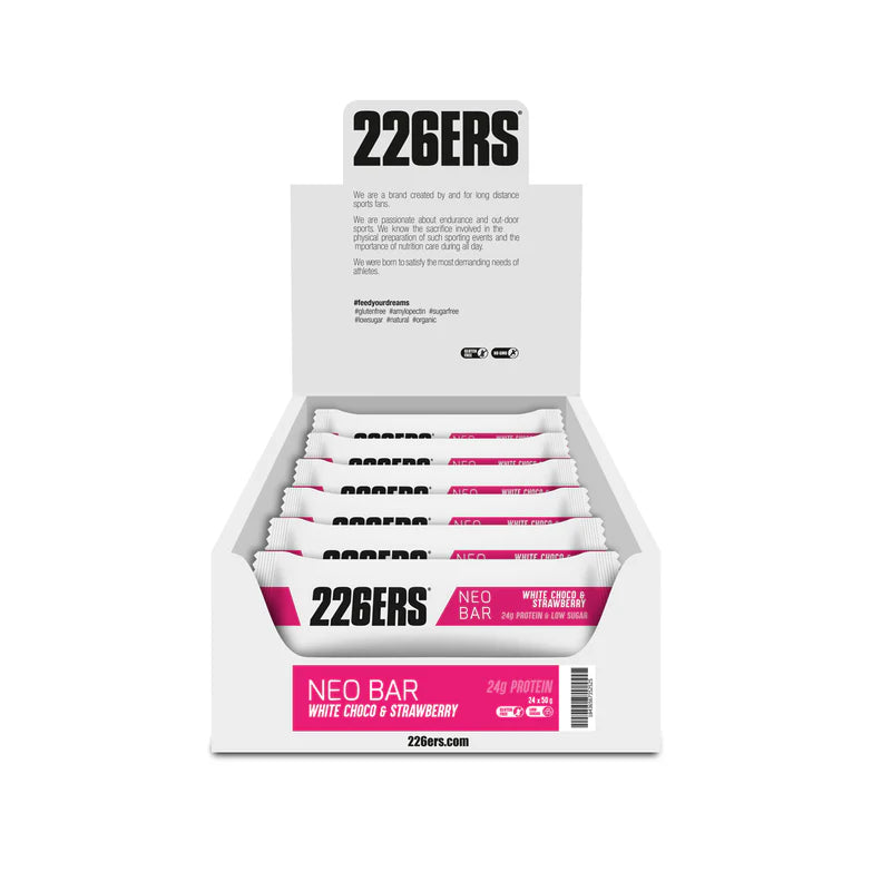 Pack Barrita Proteica Neo Bar Chocolate Blanco y Fresa · 226ERS · 24×50 gramos