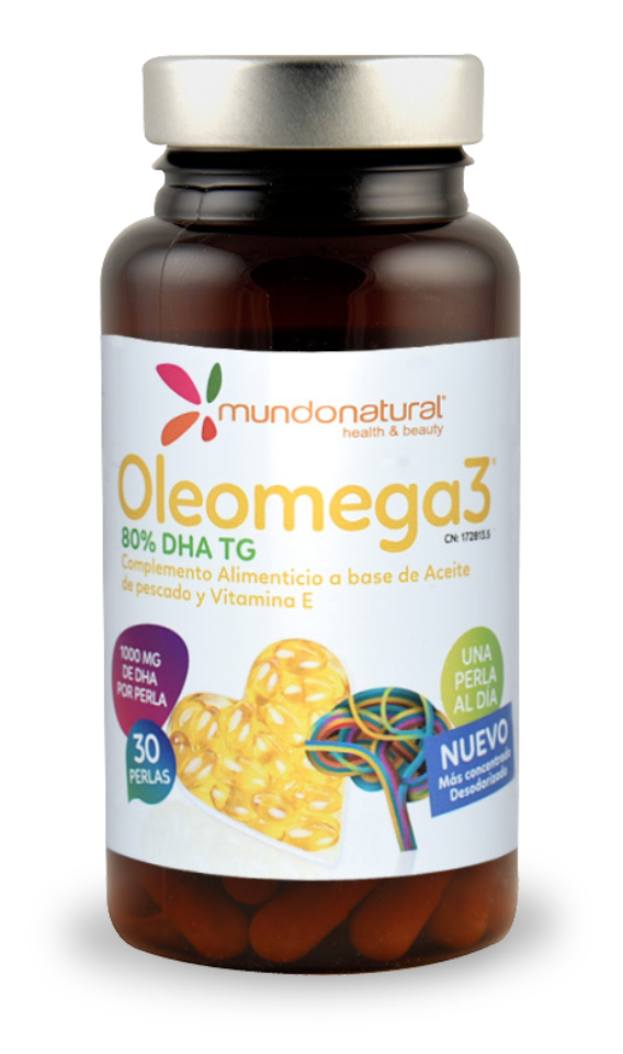 Oleomega 3 1.000 mg (80% DHA) · Mundo Natural · 30 perlas