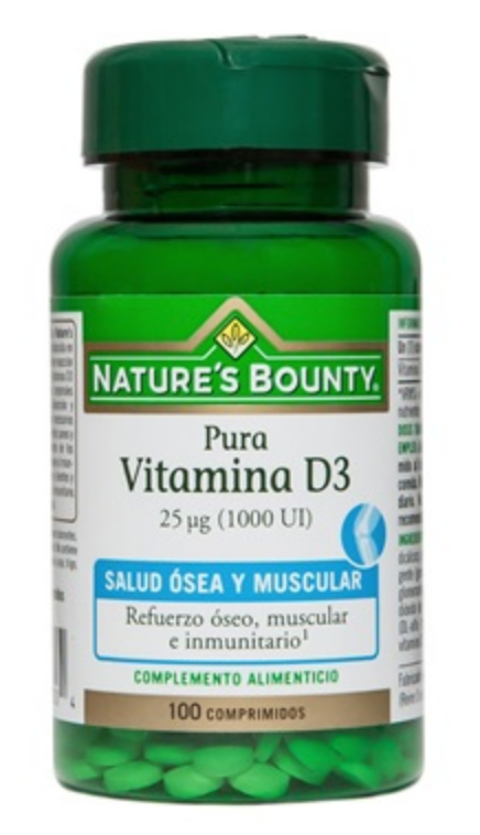Vitamina D3 1.000 UI · Nature's Bounty · 100 comprimidos