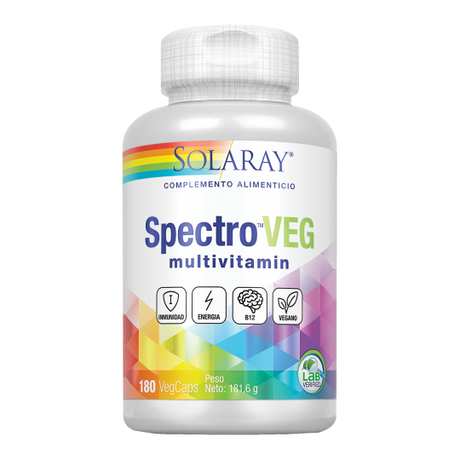Vegetarian Spectro Multi-Vita-Min · Solaray · 180 cápsulas