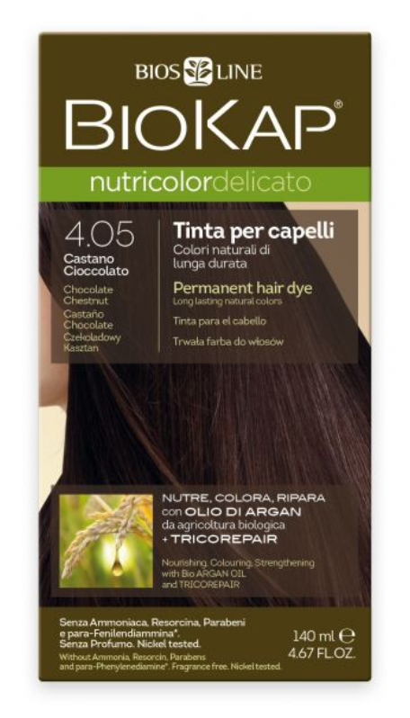 Biokap Nutricolor Delicato 4.05 Castaño Chocolate · Biokap · 140 ml