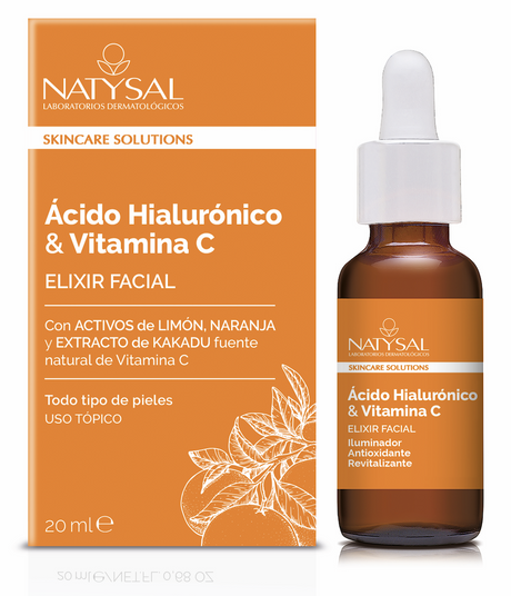 Elixir Facial con Acido Hialuronico y Vitamina C · Natysal · 20 ml