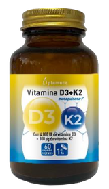 Vitamina D3+K2 · Plameca · 60 cápsulas