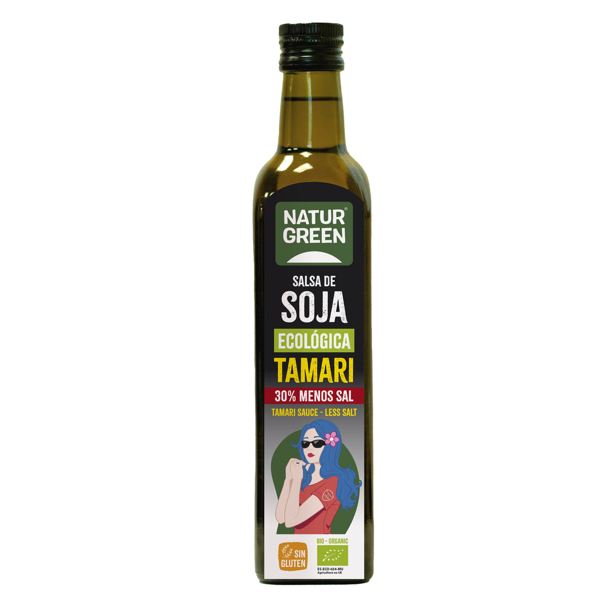 Salsa de Soja Tamari Reducido en Sal Bio · Naturgreen · 500 ml