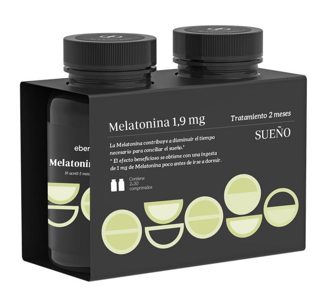 Pack Sueño - Melatonina 1,9 mg · Ebers · 2x30 comprimidos