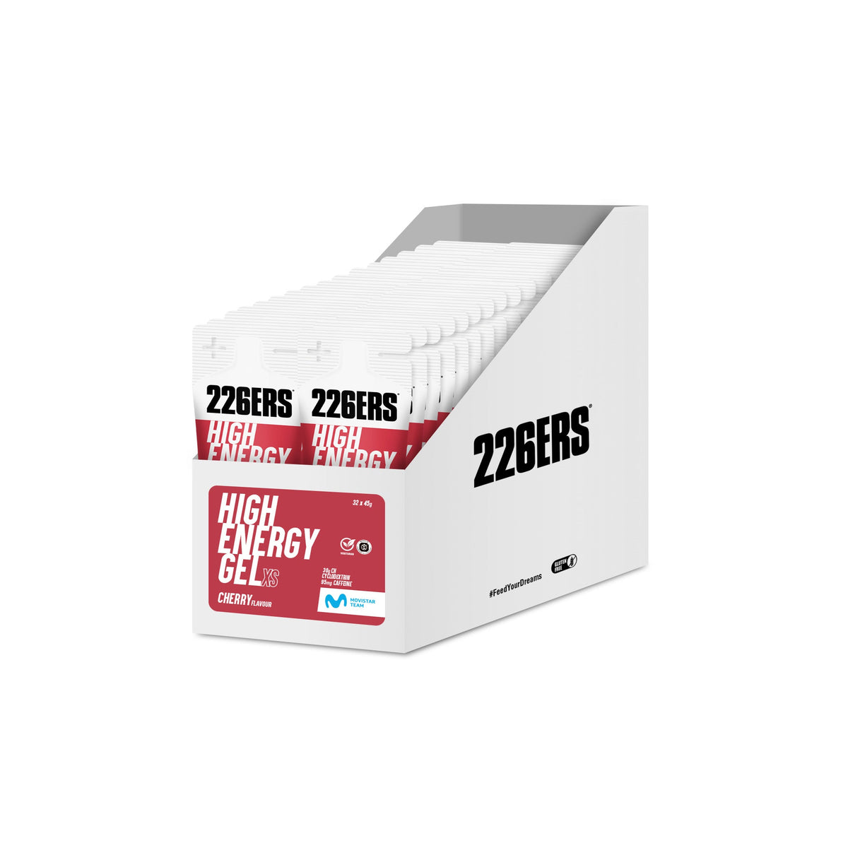 Pack High Energy Gel XS Cereza + Cafeína · 226ERS · 32×45 gramos