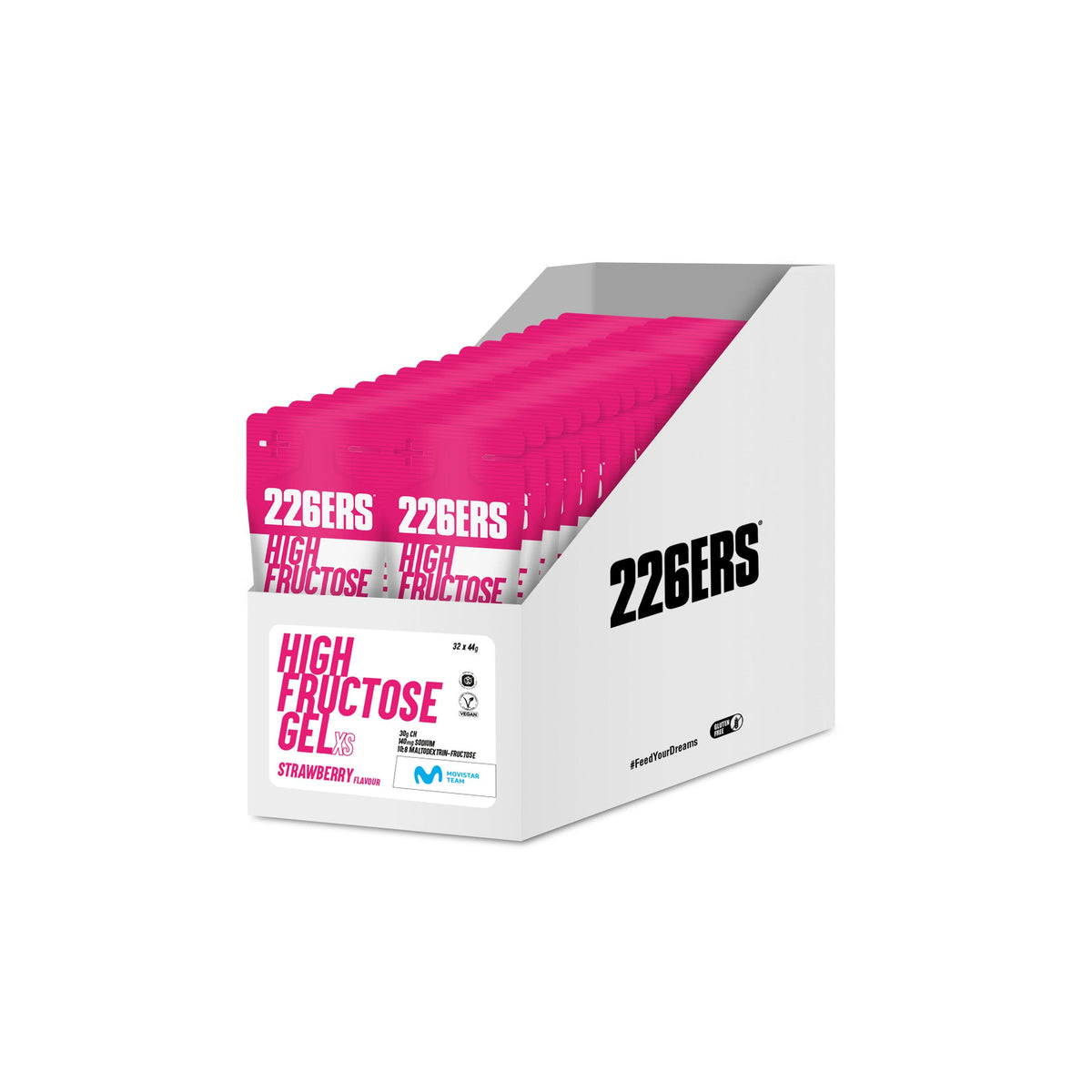 Pack High Fructose Gel XS Fresa · 226ERS · 32×44 gramos