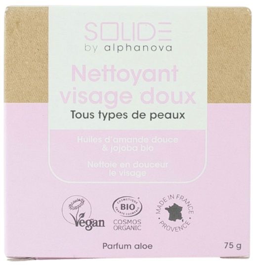 Limpiador Facial Sólido Suave · Alphanova · 75 gramos