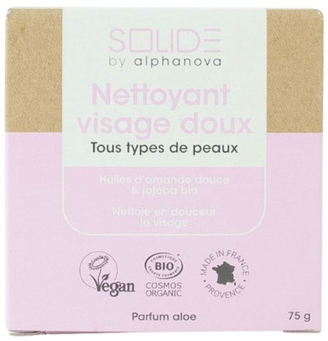 Limpiador Facial Sólido Suave · Alphanova · 75 gramos