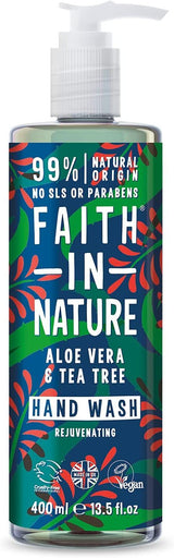 Jabón de Manos de Aloe Vera y Árbol de Té · Faith In Nature · 300 ml
