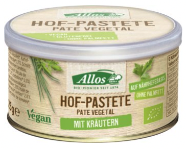 Paté Vegetal de Finas Hierbas Bio · Allos · 125 gramos